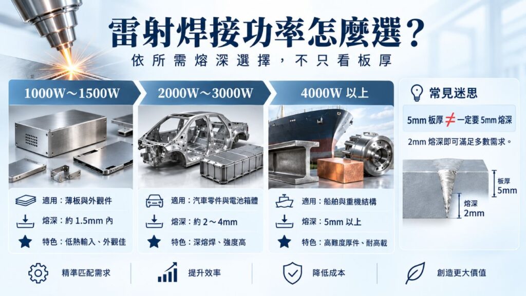 雷射焊接機功率選擇重點說明-不同功率特色